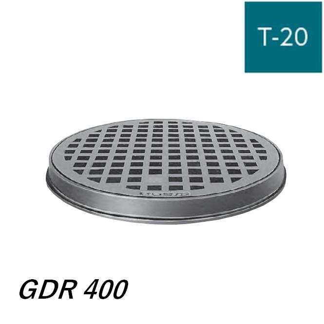 伊藤鉄工 IGS 丸型鋳鉄製格子蓋 GDR-400 T-20 中・重耐丸型受枠付き格子網 マンホール 鉄蓋 ますぶた 角マス 集水桝 角型