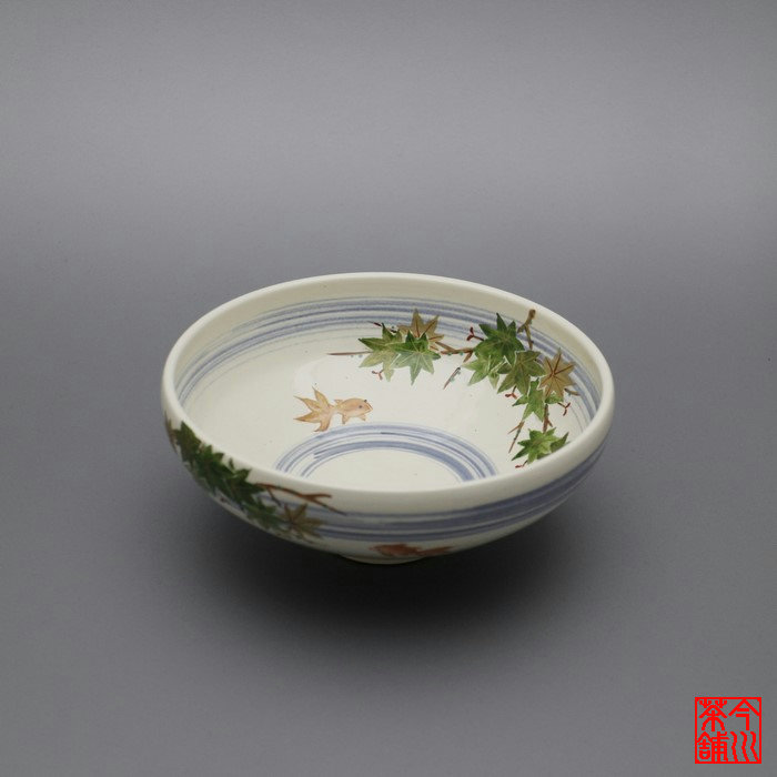 金魚 平 茶碗 良二 【 抹茶茶碗 夏 】