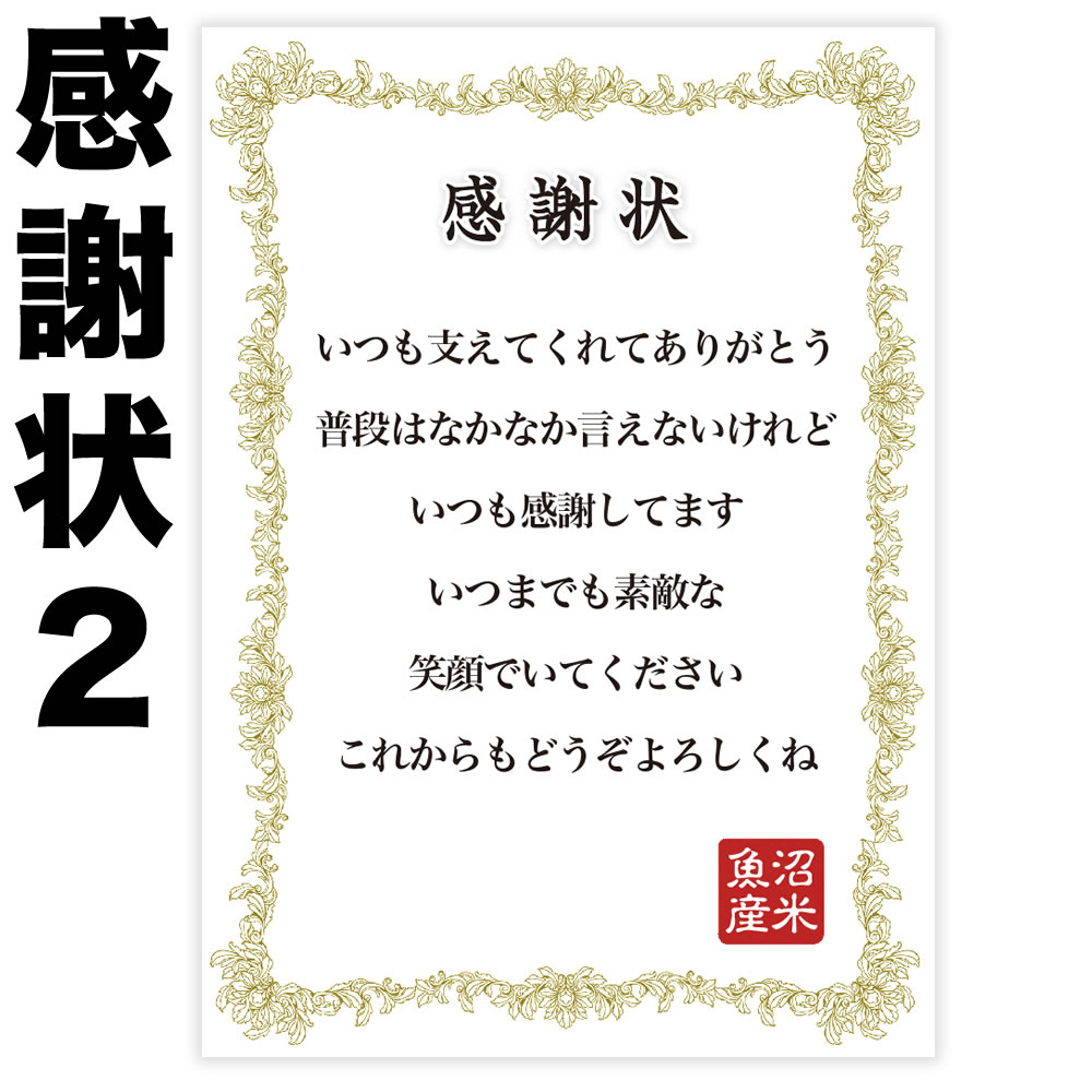 楽天市場 名入れ可能 お米の感謝状 令和2年産 新潟 米 魚沼産コシヒカリ 3kg 送料無料 北海道 九州 沖縄除く プレゼント 名入れ ギフト お米プラザ新潟 楽天市場店