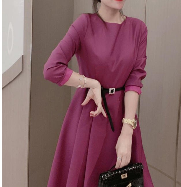 新しいコレクション 喪服 ワンピース 長袖 きれいめ ハイウエスト ベルト付き Aライン ラウンドネック ブラック フォーマル エレガント シック 代 30代 40代 ブラック パープル ブラウン By 462 代引き手数料無料 Www Toyotires Ca