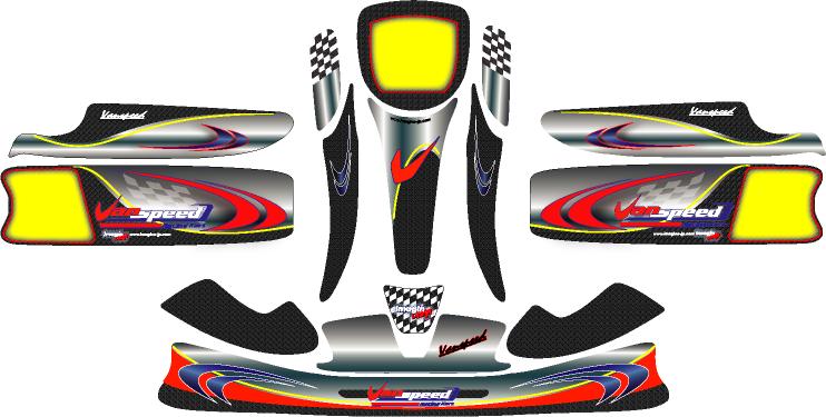レーシングカート カウルステッカー UNICO用 Vanspeed モデル１ 【特注品】 16,940円