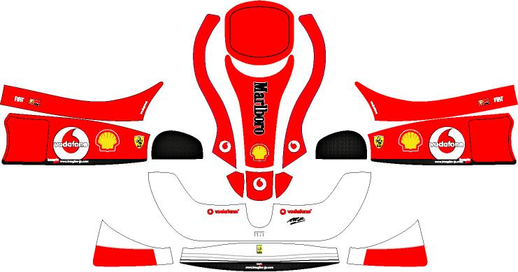 レーシングカート カウルステッカーフリーライン用Ferrari 【特注品】｜IMAGINE　STYLE
