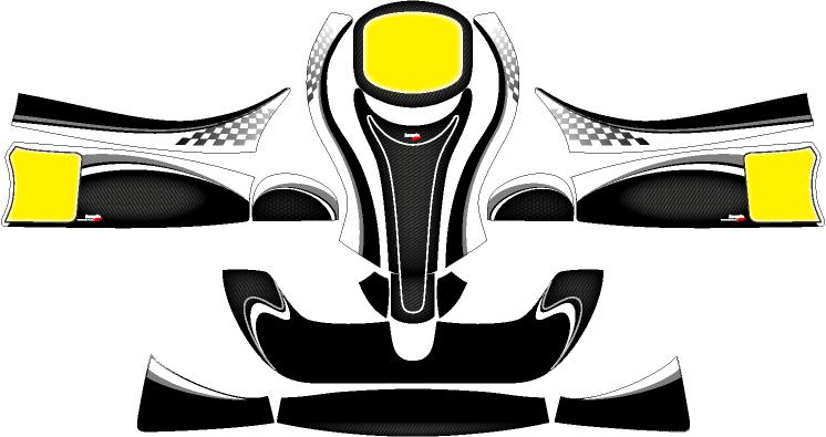 レーシングカート カウルステッカー フリーライン用Yb-BC 【特注品】