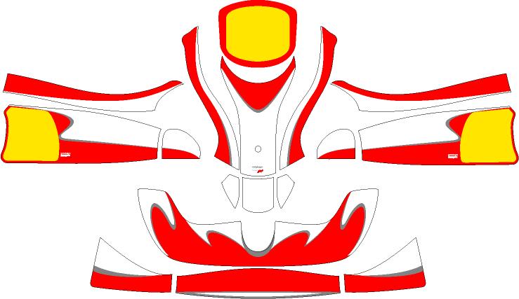 レーシングカート カウルステッカー ジュニア用 birel-TRY+b 【特注品】