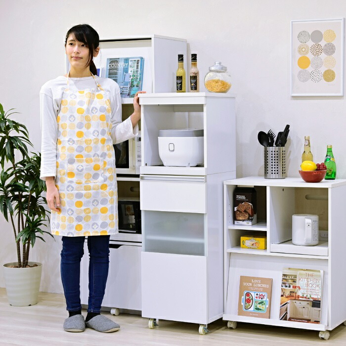 レンジすきまくん（キッチン収納）RSP-H-64-47-W レンジすきまくんRSP ハイタイプ(幅40～80 1cm単位オーダーx奥行