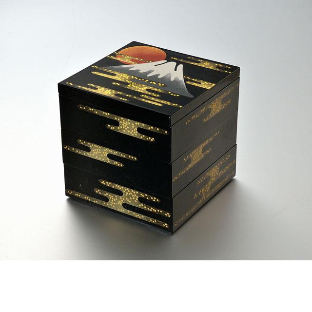 北市漆器　梨地香琳　重箱 Amazon｜北市漆器店 重箱 黒 19.5X19.5X19.5cm 梨地香琳6.5三段