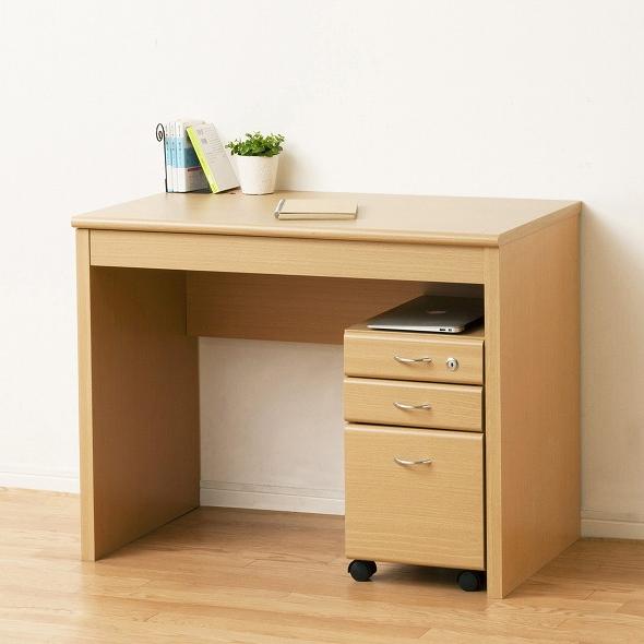 【新品・送料無料】フェイバーデスク９０鍵付（ブラウン／ナチュラル） 楽天市場】クロシオ フェイバー デスク90鍵付 ブラウン/ナチュラル