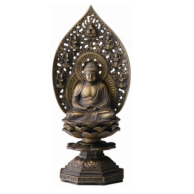 楽天市場】仏像 高岡鋳物 釈迦如来座像 18cm (BZ-124) インテリア鋳造