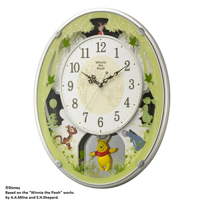 電波掛け時計 くまのプーさん 8MX407MC03-2 楽天市場】振り子が優雅に揺れます！くまのプーさん 振り子時計