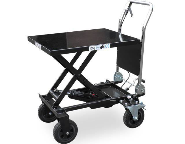 和コーポレーション 油圧テーブル運搬車180kg KT-180XL テーブル幅広大車輪タイプ [送料無料][代引不可] ※重量物の為、北海道・沖縄・離島は送料別途見積となります[法人様限定][個人様は運送会社営業所止め][車上渡し][時間指定不可]｜イマジネットで！