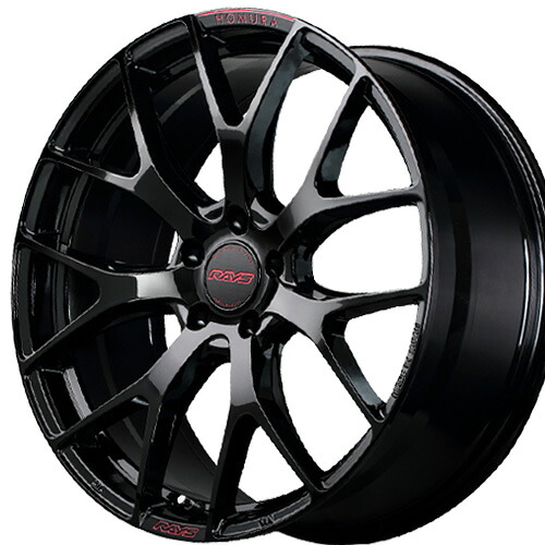 17インチ 7.0J 4/100 レイズ ホムラ 2x7FT スペックM 新品 正規品 ホイール 1本価格 [カラー] グロッシーブラック/RAP(レッドクリアー) (B8J) 【タイヤ組込可能】