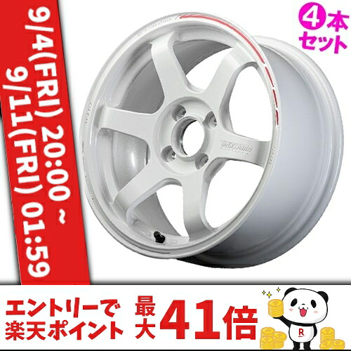 【記念品特典付き※なくなり次第終了】 15インチ 5.0J 4/100 レイズ ボルクレーシング TE37ソニック タイムアタック 新品 正規品 ホイール 4本セット価格 [カラー] ホワイト/REDOT (WR) 【タイヤ組込可能】