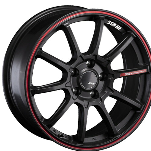 15インチ 5.0J 4/100 SSR ジーティー ブイゼロファイブ 新品 正規品 ホイール 1本価格 [カラー] フラットブラック/レッドライン (RED) 【タイヤ組込可能】