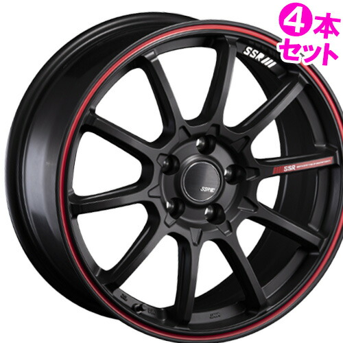 17インチ 7.0J 5/114.3 SSR ジーティー ブイゼロファイブ 新品 正規品 ホイール 4本セット価格 [カラー] フラットブラック/レッドライン (RED) 【タイヤ組込可能】
