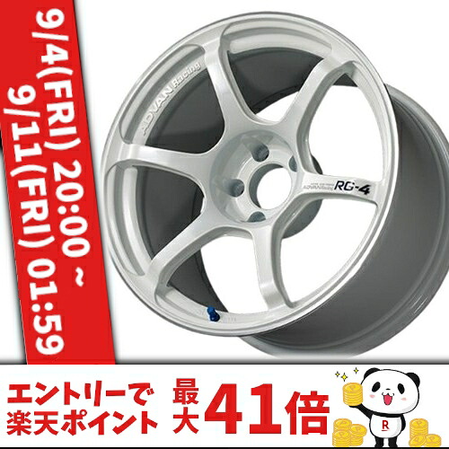 18インチ 10.0J 5/114.3 ヨコハマホイール アドバンレーシング RG-4 国産車用 新品 正規品 ホイール 1本価格 [カラー] レーシングホワイトメタリック＆リング (WMR) 【タイヤ組込可能】｜カーマニアNo.1