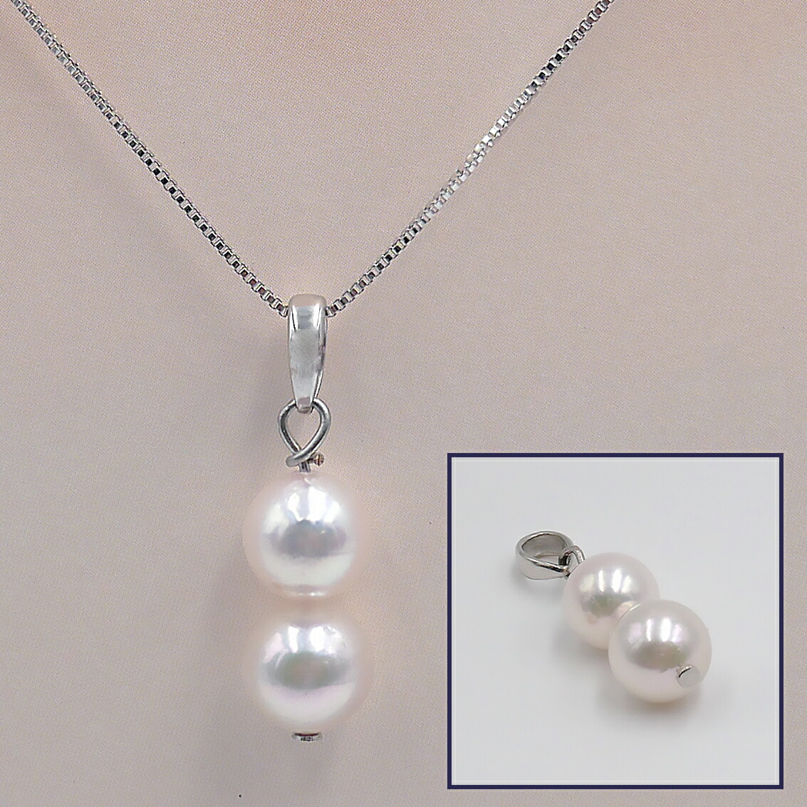 シルバー あこやパール ブローチ 15個珠　silver ペンダントトップ パールブローチ&ペンダントトップ2way | 千日紅