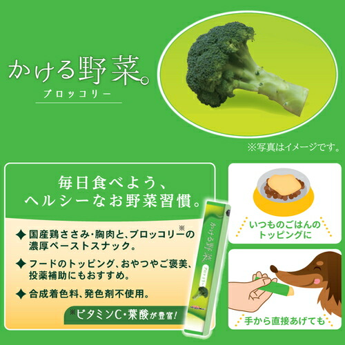かける野菜 ブロッコリー 14g 4本犬 ウェット チキン トッピング ドギーマン ドッグ ペースト 投薬補助 鶏 ホットセール 14g 4本犬