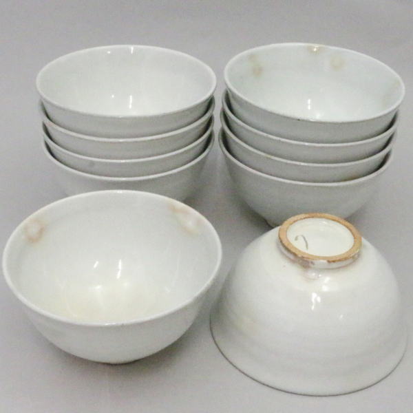 【茶器/茶道具　抹茶茶碗】　数茶碗　粉引　武村利左衛門作　10客セット