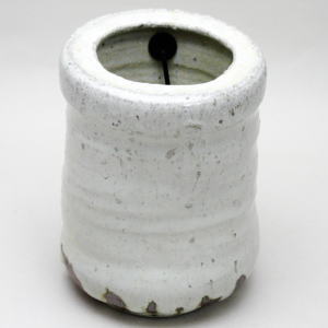 【茶器/茶道具 花入 掛用】 唐津焼き 粉引 旅枕 西岡小十作 （掛け花入れ・掛花入れ・掛花入れ用・掛け用・掛用）