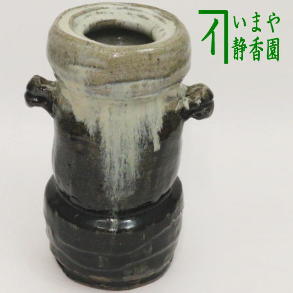 小原六合軒 家元秘蔵花器 蕎麦釉龍耳花瓶 共箱 N 5774C - 美術品