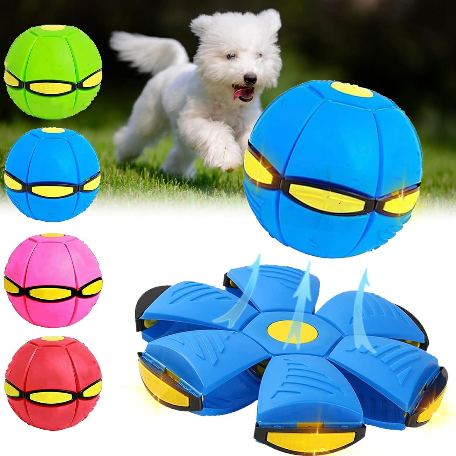 犬ボールおもちゃフリスビー変形ボール空飛ぶ円盤ボールフライングディスクボール2個セットペット犬玩具変形ボールフリスビー投げる運動不足解消耐噛み弾力性天然ゴム健康無毒頑丈柔らかい犬用おもちゃペットおもちゃストレス解消大中小型犬に適用