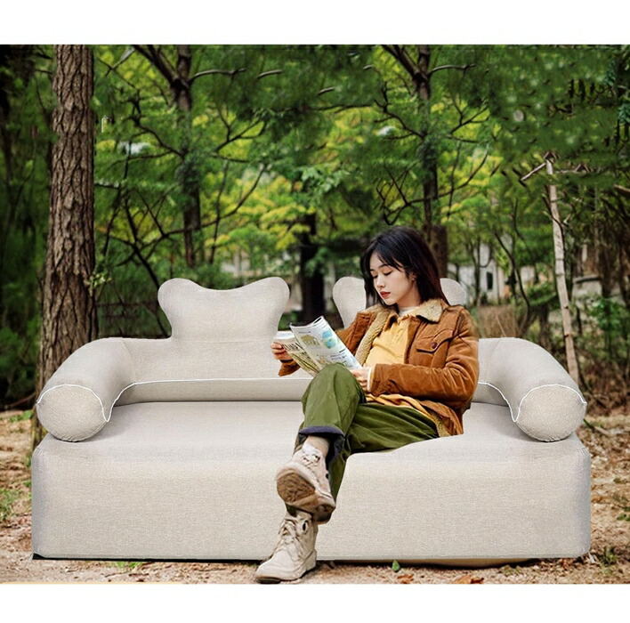 楽天市場】エアーソファ ベッド 2人掛け 空気 変形 ローソファ