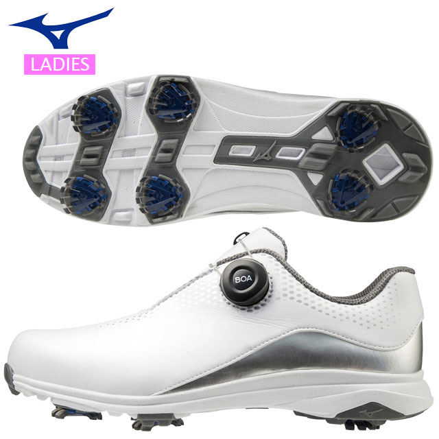 ミズノ ゴルフ スパイクシューズ レディース ワイドスタイル 002 ボア Mizuno 51gw40 4e相当 軽量 防水 スポーツシューズ 最高級