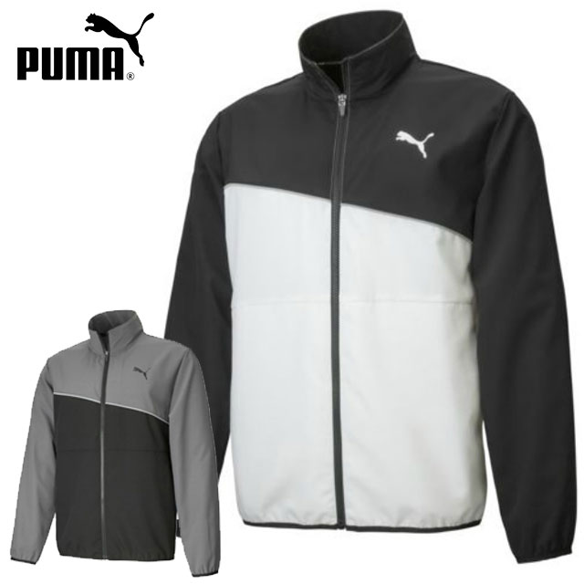 プーマ トレーニングウエア メンズ ノンラインド ウーブンジャケット Puma 5528 長袖 アウター ニットジャケット アシンメトリーな切り替え 再帰反射パイピング スポーツウエア Andapt Com