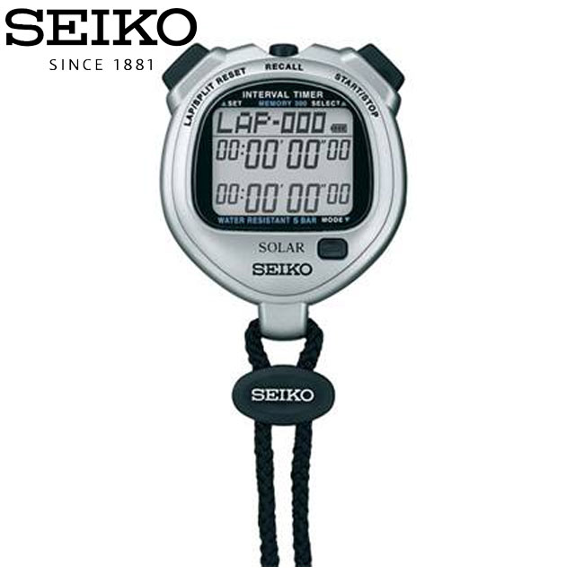セイコー SEIKO ストップウォッチ ソーラーインターバルタイマー Sシルバー ソーラー充電ストップウォッチ 測定器 用品 用具 グッズ マルチスポーツ SVAJ101｜ＩＭＯＴＯ　ＳＰＯＲＴＳ