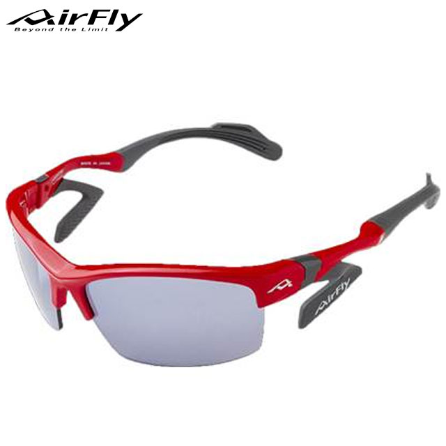 エアフライ スポーツアクセサリー メンズ レディース スポーツサングラス RD AF303C4 AirFly レッド 鼻パッドがない為、鼻に跡がつかない
