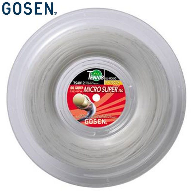 ネコポス ゴーセン GOSEN 硬式ガット 2ミクロスーパ16L 220MロールW 高反発トーナメントモデル 用品 用具 器具 アイテム グッズ アクセサリー テニス ラケットスポーツ TS4012W