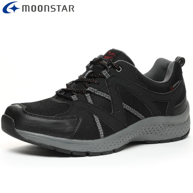 ムーンスター MOONSTAR 防水スニーカー メンズ SPLT M195 ブラック 4E 4cm4時間防水 屈曲性 シューズ 靴 用品 用具 12322316