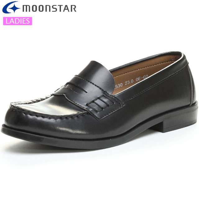 ムーンスター MOONSTAR 通学靴 レディース BVL530 クロ 3E ローファータイプ 女子向け シューズ 靴 用品 用具 46405301