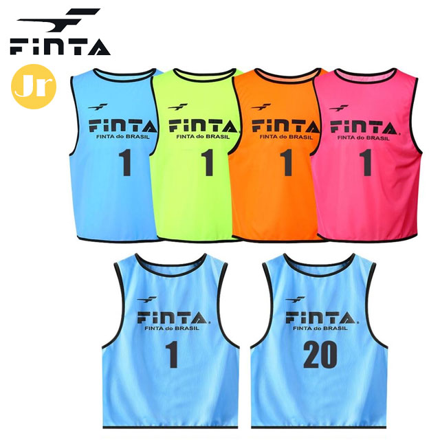 フィンタ スポーツウエア ジュニア ビブス 20枚セット 1~20の番号付き FINTA FT6557 サッカー フットサル 練習 部活 クラブ トレーニングウエア