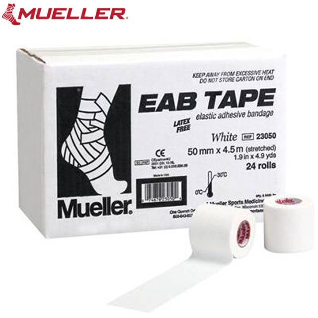 ミューラー Mueller 注文ロット数24個 出荷単位24個 24セット テーピング EAB テープ 50mm ホワイト 固定用伸縮テープ 強い伸縮性 耐久性 用品 小物 アイテム グッズ ボディーケア ボディーサポート スポーツ医学 健康 23050｜ＩＭＯＴＯ　ＳＰＯＲＴＳ