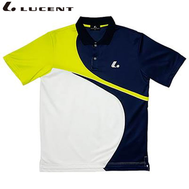 ネコポス LUCENT ルーセント ポロシャツ Uni ゲームシャツ 襟あり イエローグリーン 半袖 ショートスリーブ トップス ウエア アパレル 服 UVカット 吸汗速乾 メンズ レディース ユニセックス テニス XLP8593