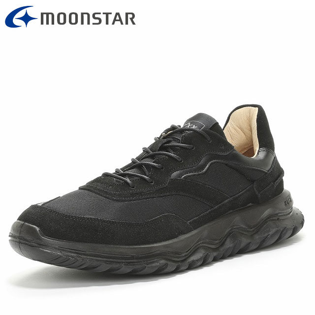 ムーンスター スニーカー メンズ レディース SPxx SX 78C01 ブラック MOONSTAR 42200246 レザーコンフォートシューズ 快適な履き心地 レザーとメッシュを組み合わせたレトロな雰囲気のデザイン カジュアルシューズ スポーツシューズ