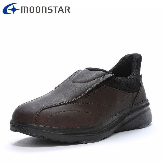 ムーンスター シューズ メンズ SPLT AMM112 ブラウン MOONSTAR 12323793 スニーカー 4E ワイド設計 枕のような極厚ふかふかのウレタンクッション ミッドソールは柔らかくて優れた衝撃吸収性 踵部を斜めにカット つま先ゆったり カジュアルシューズ
