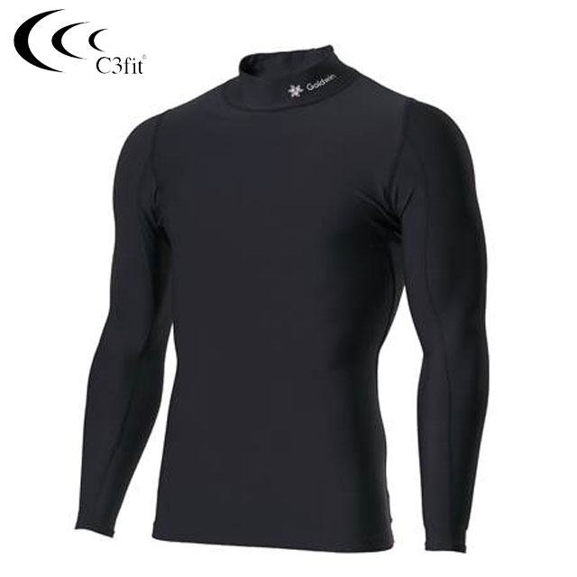ネコポス シースリーフィット スポーツウエア ジュニア 光電子ウォーム ハイネックL/S C3FIT GCJ62354 高機能アンダーウエア シャツ 着圧設計 心地よい暖かさの遠赤外線効果 吸汗速乾性 光電子機能による保温効果 ジム フィットネス ランニング トレーニングウエア