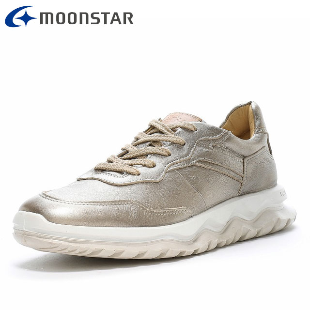 ムーンスター スニーカー メンズ レディース エスピー SPXX SX 78C04L シャンパン MOONSTAR 42200521 レザーコンフォートシューズ アッパー全面にメタリックカラー 二層の特殊なウレタンソール シュリンクレザーを使用した高級感あるデザイン デイリー カジュアルシューズ