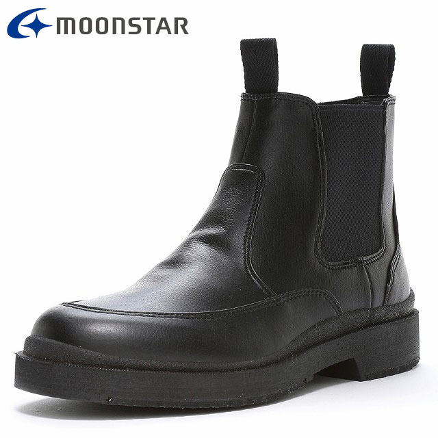 ムーンスター ブーツ メンズ SPH7331CSR ブラック MOONSTAR 42200546 ワークテイストのサイドゴアブーツ 雪寒地向け高機能 高い防水性と湿気を逃がす透湿性を両立した機能素材 防水設計 お出かけ デイリー カジュアルシューズ