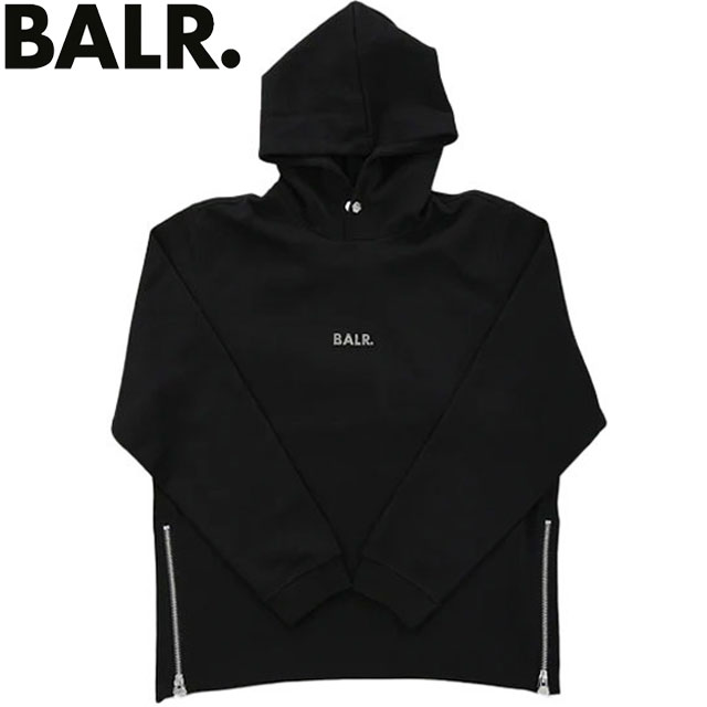 ☆ボーラー 日本限定 BALR. スウェットウエア Q-SERIES BIG LOGO HOODIE スウェットフーディー プルオーバーサイドジップパーカー ファッション アパレル カジュアルウエア B1261 1111 背中にビッグロゴ サイドはシルバーメタルジップ