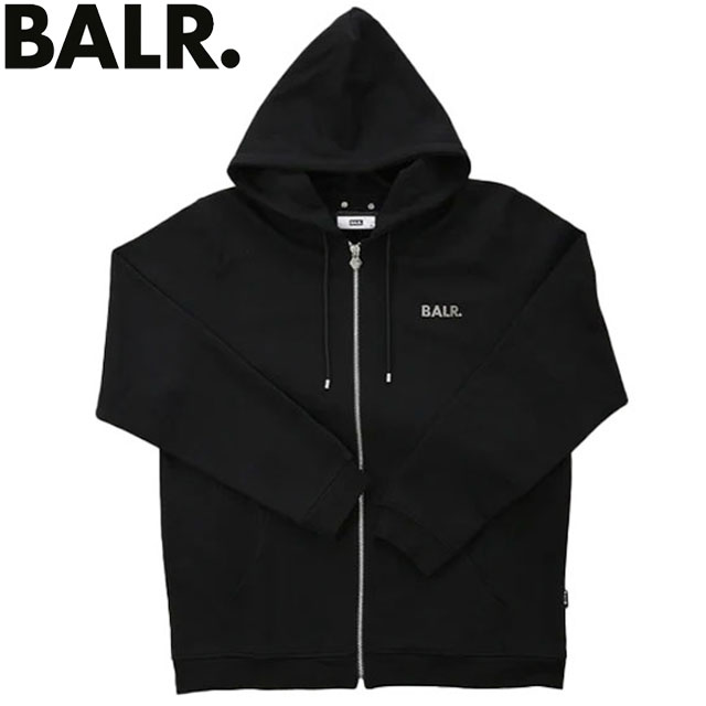 ☆ ボーラー BALR. ジップパーカー メンズ 長袖 フーディー トップス ウエア アパレル 服 ファッション ストリート ラグジュアリー リラックス フィット おしゃれ JP Q-SERIES STRAIGHT ZIP THROUGH BIG LOGO HOODIE BLACK B1267.1023 ブラック