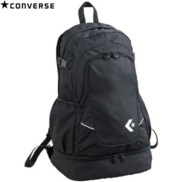 コンバース CONVERSE バッグ Dパック LL 1900 ブラック バックパック リュックサック デイパック メンズ レディース ユニセックス ファスナー引き手 二層式 通学 クラブ活動 スポーツジム 合宿 アクセサリー マルチスポーツ C1802010