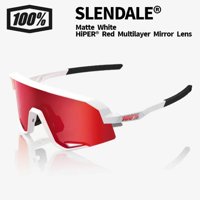 ☆ ワンハンドレッド 100% スポーツサングラス スレンデール SLENDALE Matte White - HiPER Red Multilayer Mirror Lens 60057-00004 耐衝撃性 軽量 メガネ マルチスポーツ 野球 ロードレース|IMOTO SPORTS