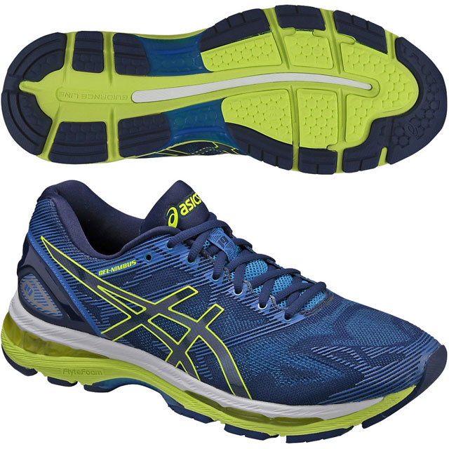 ランニングシューズ アシックス Under Armour Asics ゲルニンバス19 メンズ フィット ローリングス フルマラソン Gel Nimbus 19 Tjg752 Asics 4907 ブルー イエロー ｉｍｏｔｏ ｓｐｏｒｔｓ 送料無料 走りと履き心地を追求した高機能クッションモデル 軽量性と