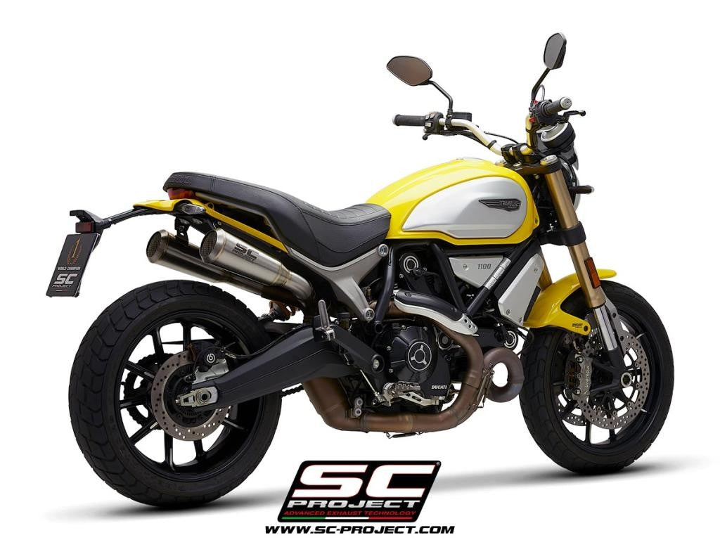 【正規輸入代理店】 SC-PROJECT - ヴィンテージコニック '70s ツイン スリップオンサイレンサー (公道走行可 / ユーロ4対応 / 純正キャタライザー対応) SCRAMBLER 1100 / サイレンサー 車検対応｜iMotorcycle Japan 店