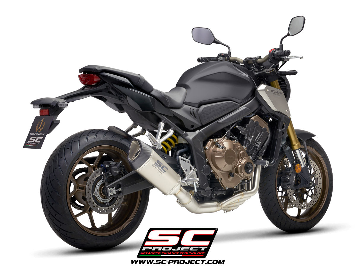 【正規輸入代理店】 SC-PROJECT - フルエキゾーストシステム 4-1 & SC1-R サイレンサー (ユーロ5対応 / 消音バッフル付属) CB650R '21-23 SCプロジェクト ホンダ サイレンサー|iMotorcycle Japan 店