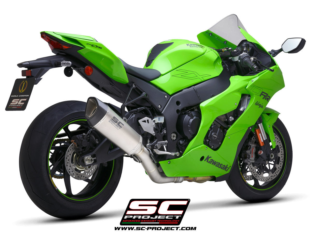 【国内在庫】 SC-PROJECT - SC1-R スリップオンサイレンサー & フルチタン キャタライザーキャンセルパイプ (消音バッフル付属) NINJA ZX-10R / RR '21-24 SCプロジェクト サイレンサー