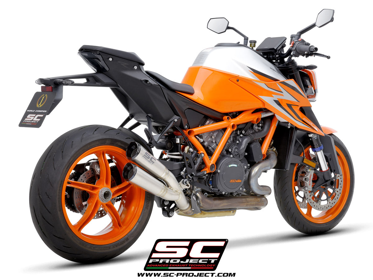 【正規輸入代理店】 SC-PROJECT - S1-CNC ツイン スリップオンサイレンサー (純正キャタライザー対応) 1290 SUPER DUKE R '21-23 SCプロジェクト ケーティーエム サイレンサー